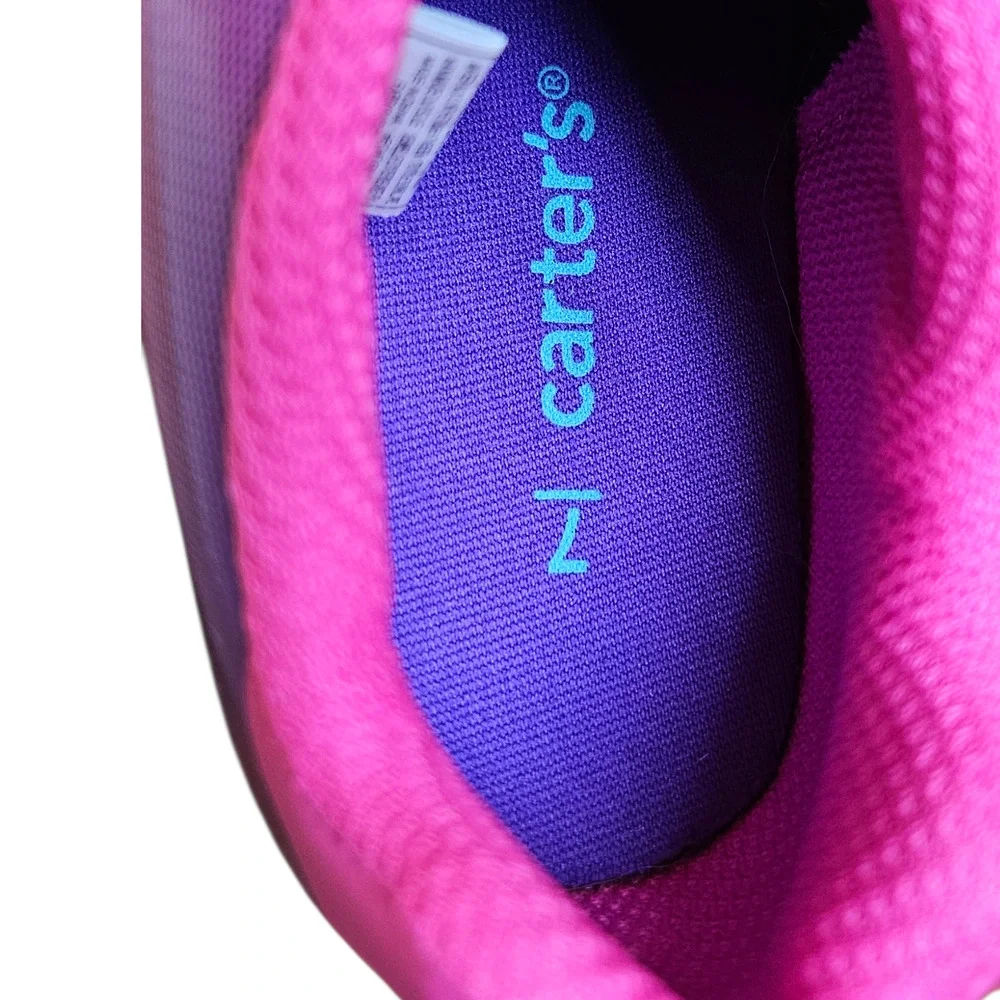 Carter's Girls Pink Purple Soccer Cleats Athletic Shoes Toddler Size 7